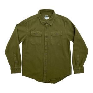Bridge & Burn Bedford Herringbone Twill Olive Green Shirt Men’s Large HBT